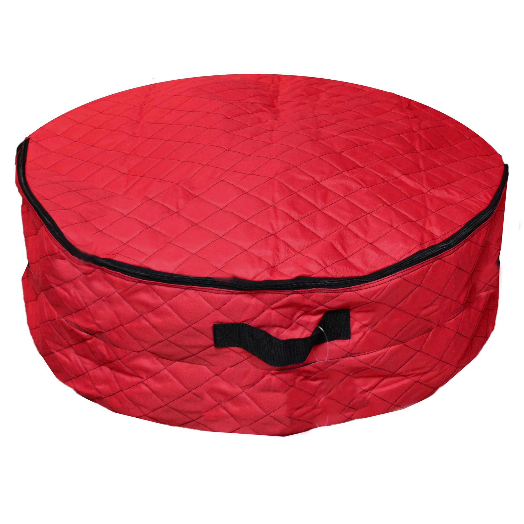 Northlight 2 in 1 Quilted Red Zip Up Christmas Garland and Wreath Storage Bag