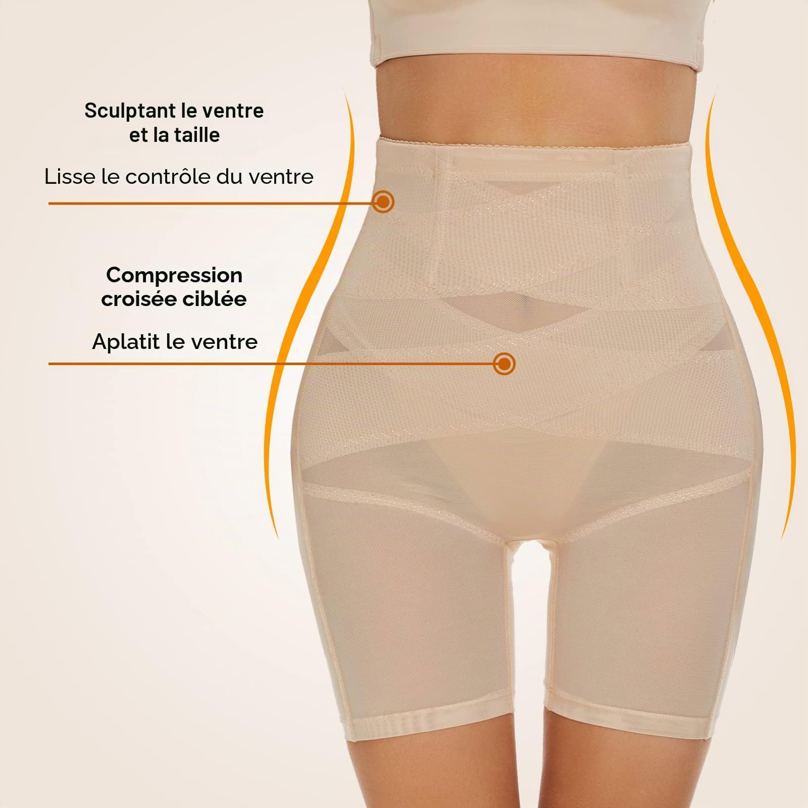 SIMIYA Femme Culotte Gainante Taille Haute Invisible sous Vetement Ventre Plat Contrôle Sculptante Gainante Anti Frottement Cuisse Minceur Shapewear