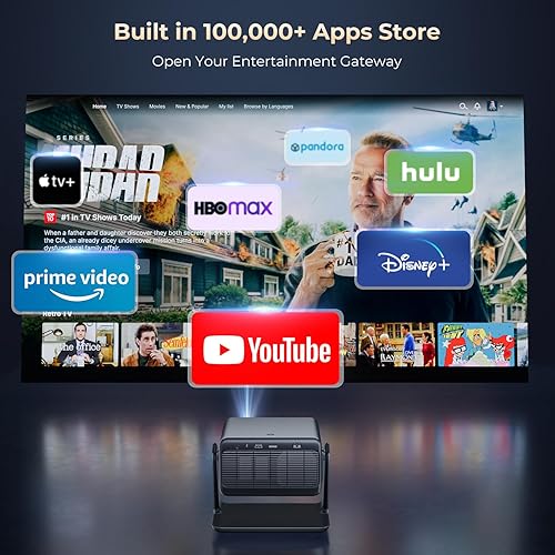 Miniatura 3 de GooDee Proyector de video con Wifi y Bluetooth, sistema de película inteligente, audio Dolby, enfoque automático y proyector portátil Keystone,