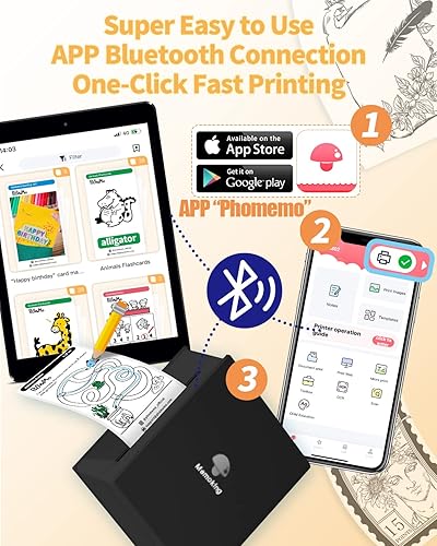 Miniatura 4 de M02 Mini impresora de calcomanías con papel térmico rojo rosapúrpuranaranja para diversión de estudio, bricolaje, marcadores de libros, diario, negro