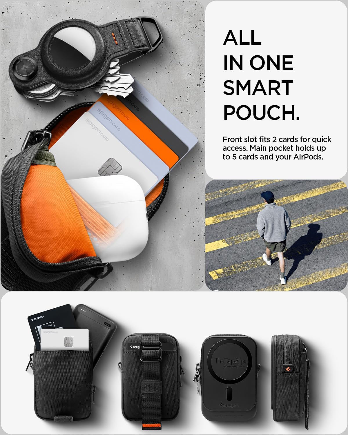 Spigen for MagSafe Wallet Magnetic Pouch Organizer, Tintap Zip V2 MagFit