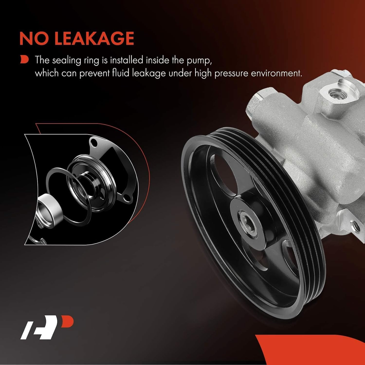 A-Premium Power Steering Pump, with Pulley, Compatible with Chevrolet Aveo/Aveo5 2009-2011, Suzuki Swift+ 2009-2010, Pontiac G3 2009-2010, G3 Wave 2009, L4 1.6L