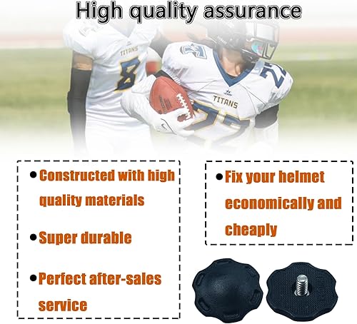 Miniatura 5 de Paquete de 2 tornillos de pulgar para casco de fútbol americano para mantener para Speedflex juvenil, sistema de estabilización para casco de fútbol