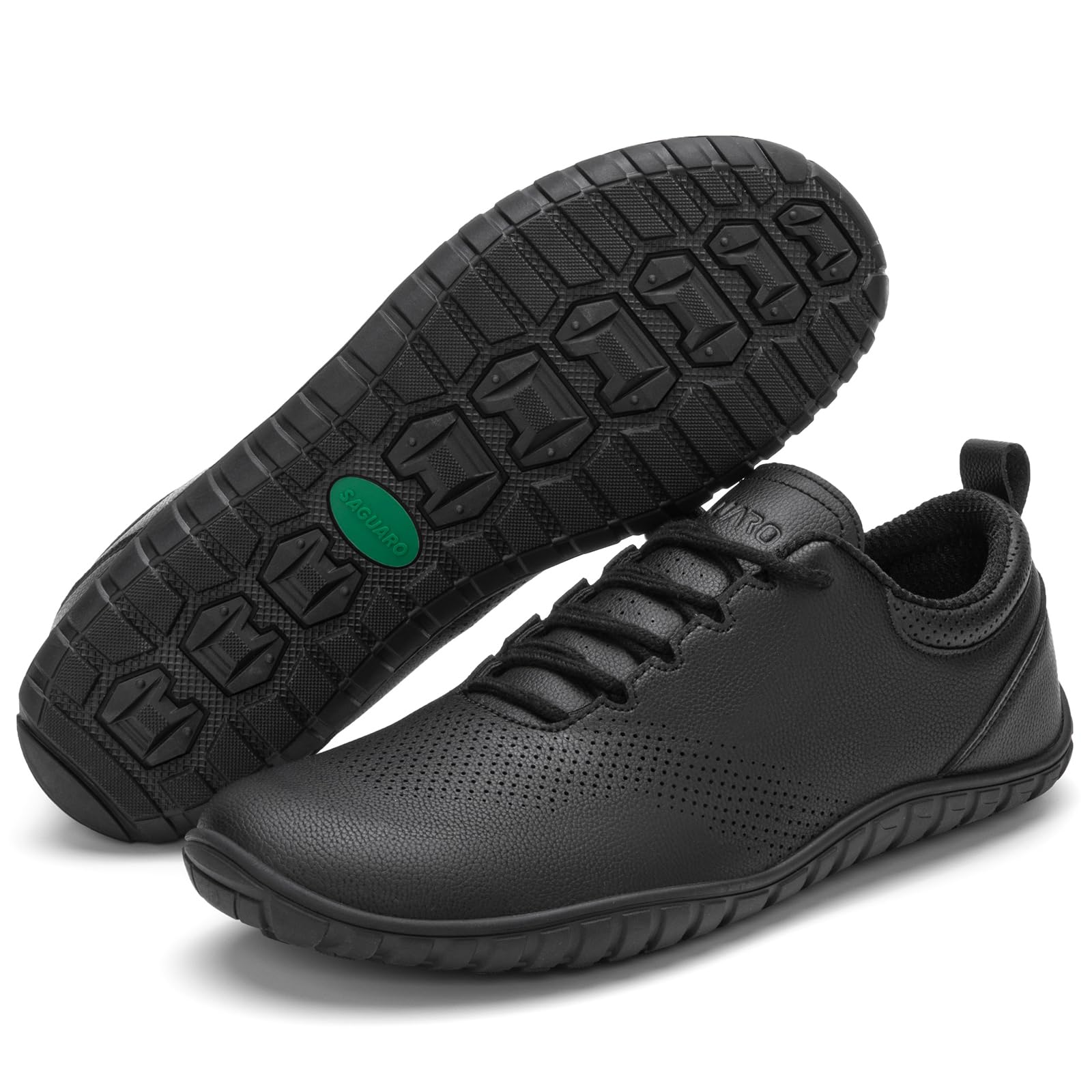 SAGUARO Barfußschuhe Herren Kunstleder Leichte Minimalistische Schuhe mit Breiter Zehenbox & Zero Drop Sohle für Outdoor Fitness Walking Freizeit, Gr.39-48