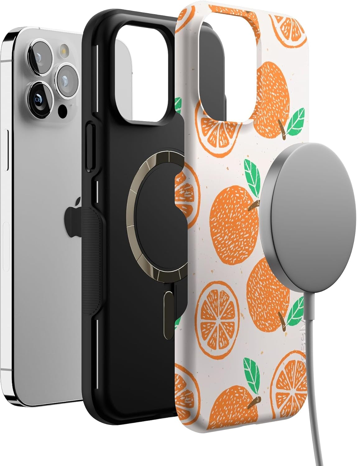 Casely iPhone 13 Pro Max Case | Main Squeeze | Orange Stamped | Bold Protective Design | Compatible with MagSafe
