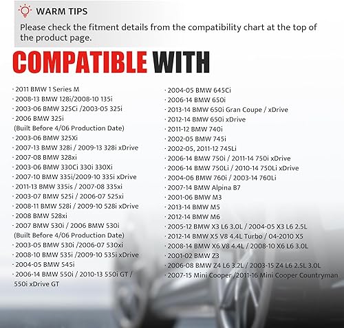 Miniatura 3 de Paquete de bobinas de encendido compatible con BMW 328i 335i X3 X5 528i 530i 128i 135i Mini Cooper Z4 550i 650i 750i, 3.0L L6, 2002 2003 2004 2005