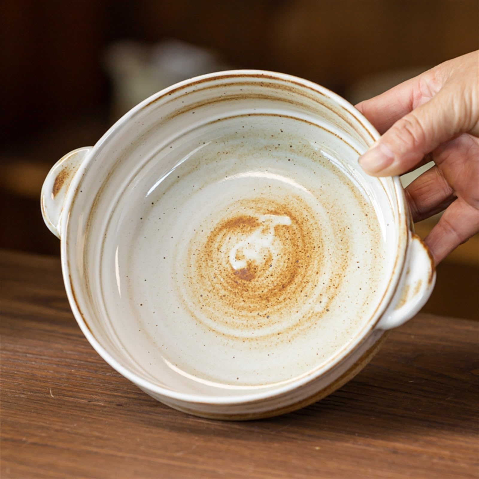 Teglie per forno Piatto fondo piccolo in ceramica ruvida con doppie orecchie, piatto da forno for microonde, ciotola for la colazione, ciotola for macedonia di frutta, piatto da dessert for tè Teglia