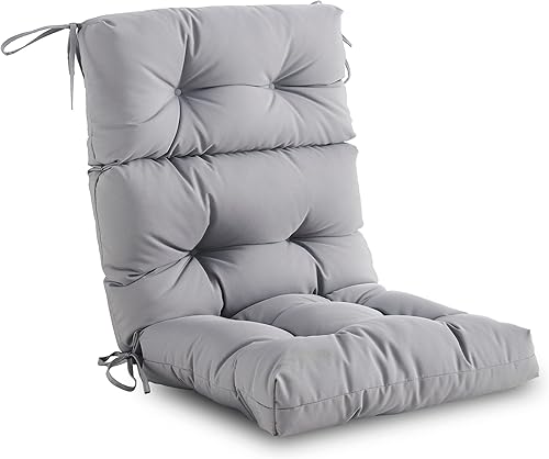 Cojín para silla de respaldo alto para exteriores e interiores, impermeable, relleno para todo tipo de clima, asiento Adirondack de espuma de alto