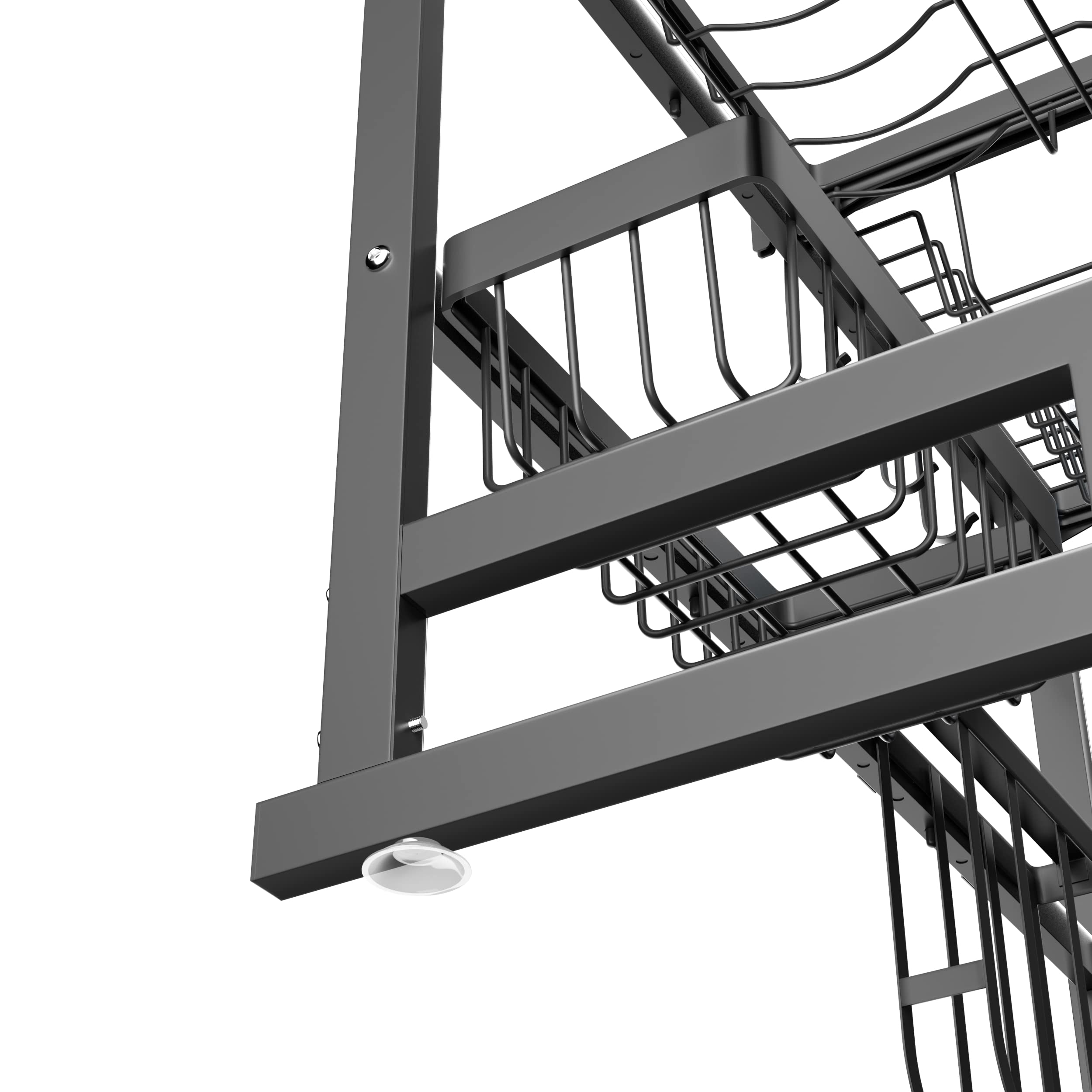 Luchs - Escurreplatos de acero inoxidable, soporte para platos, bandeja para cubiertos, escurreplatos para el fregadero de la cocina, estante para platos, organizador multifuncional para la cocina 65