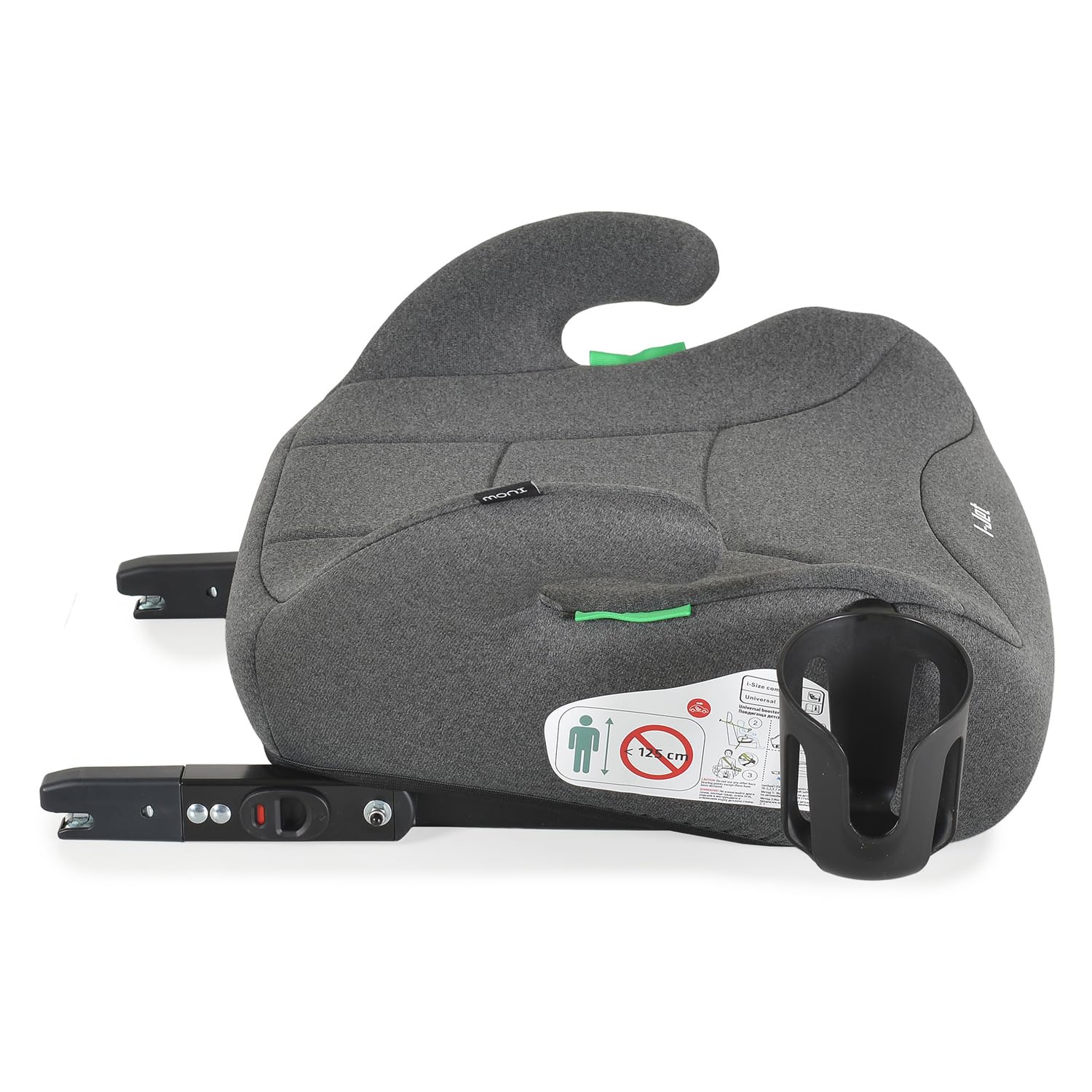 Moni seggiolino bambini, seggiolino di rialzo i-Jet (125-150cm) gruppo 3, isofix, colori:grigio