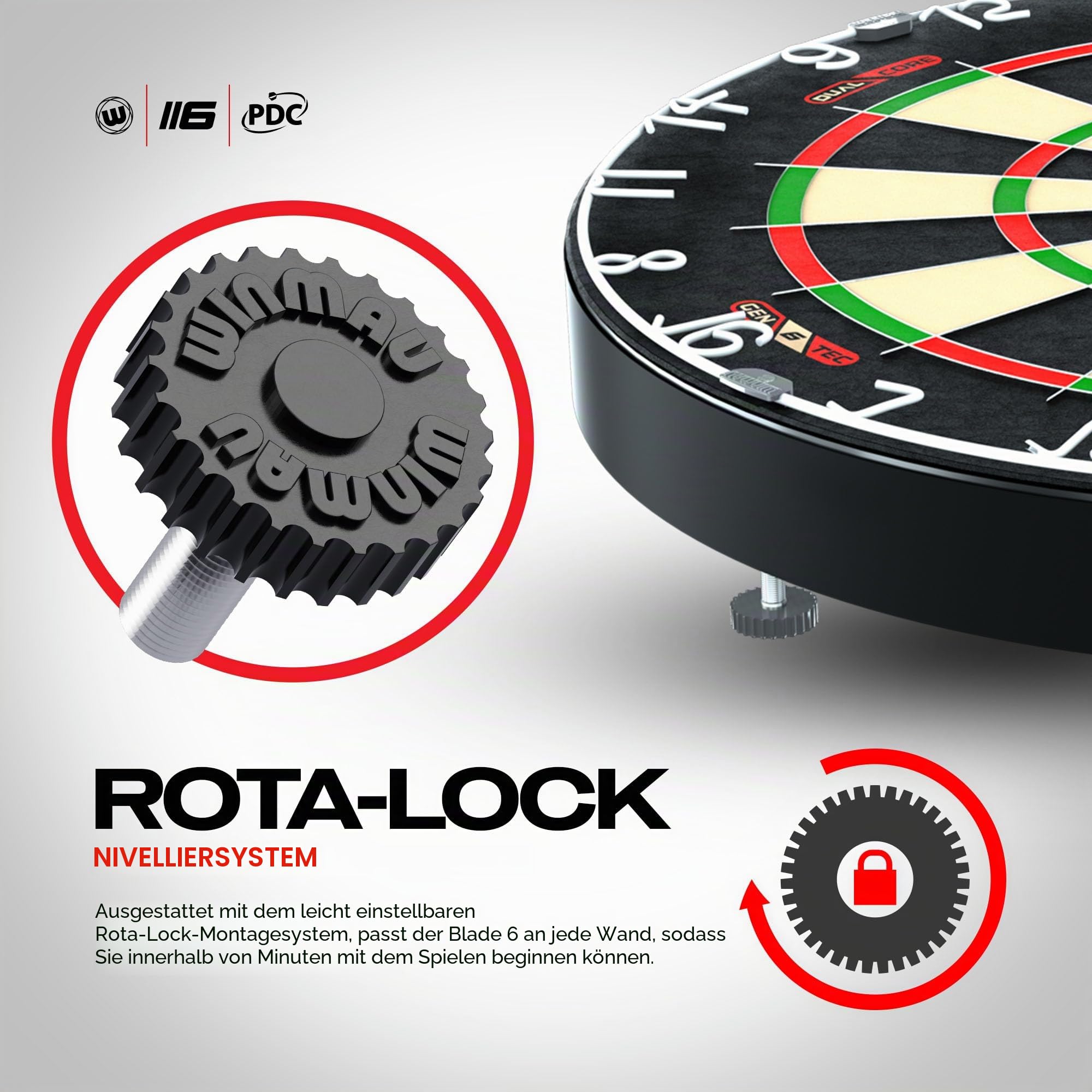 WINMAU Darts Blade 6 Dual Core Professional Dartboard mit Offiziellen Tournament-Spezifikationen | Versteckt von The PDC