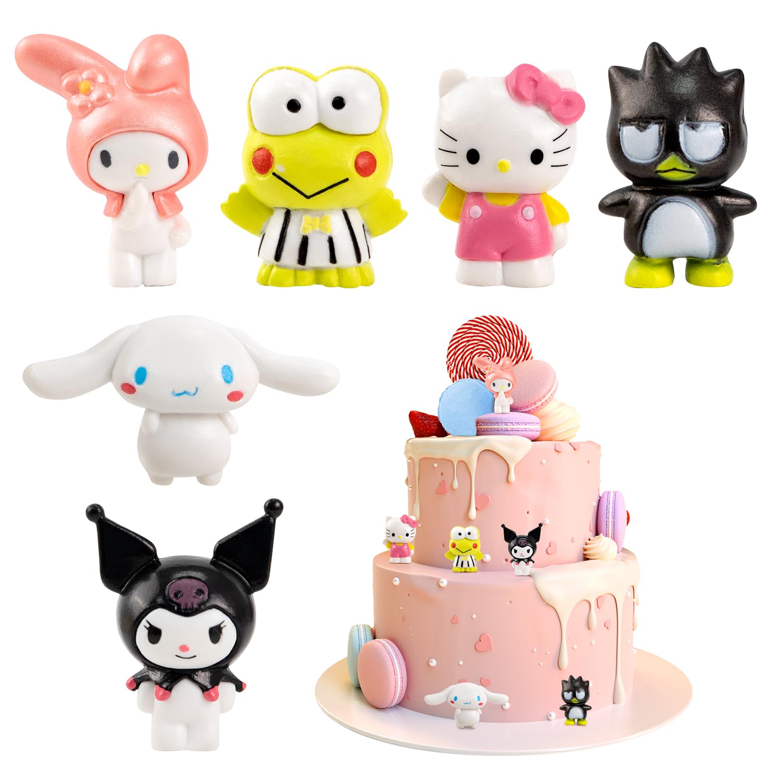 6 Pcs Cute Lovely Topper Set, Birthday Decorations for Kids Boys Girls Party Cake Decorations