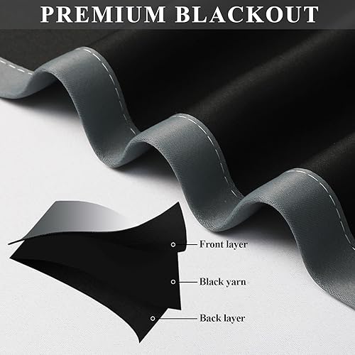 Miniatura 5 de Estelar Textiler Cortinas opacas degradadas para sala de estar, 84 pulgadas de largo, cortinas de eficiencia energética con aislamiento térmico y