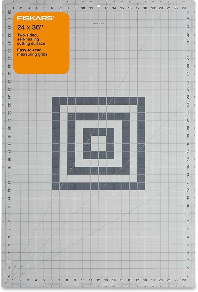 Fiskars Self Healing Cutting Mat for Quilting, Arts and Crafts, 24" x 36" Grid, Sewing Mat, Craft Cutting Board, Sewing Supplies a