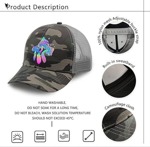 Miniatura 7 de Cap Magic Mushrooms Dad Hat for Men Graphic Denim Dad Hat Adjustable