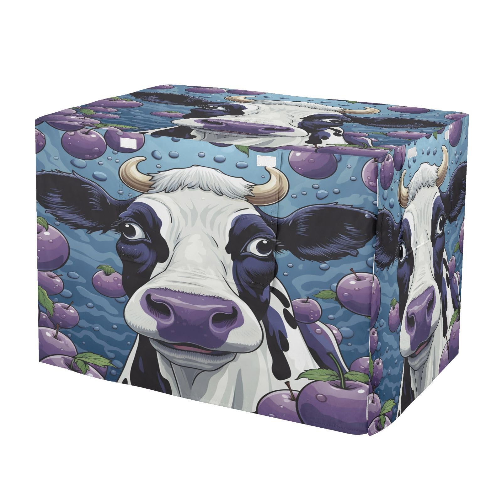 Housse cage chien extérieure intérieure vache abstraite