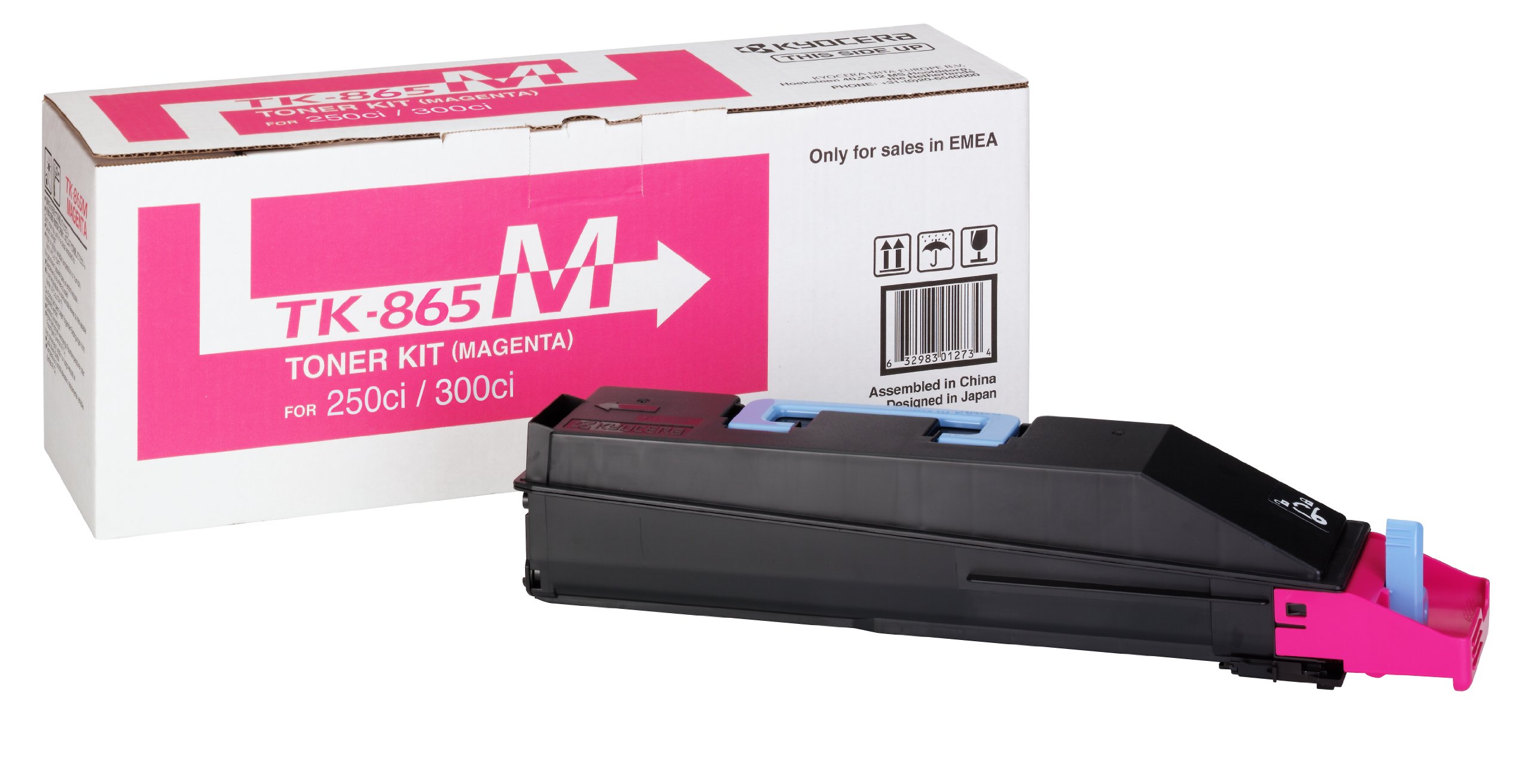 KyoceraToner Cartridge TK-865 M - MAGENTA - 12.000 Pages Ultra High Capacity Genuine Premium Printer Toner - 1T02JZBEU0-0T2JZAEU - for TASKalfa 250ci / TASKalfa 300ci