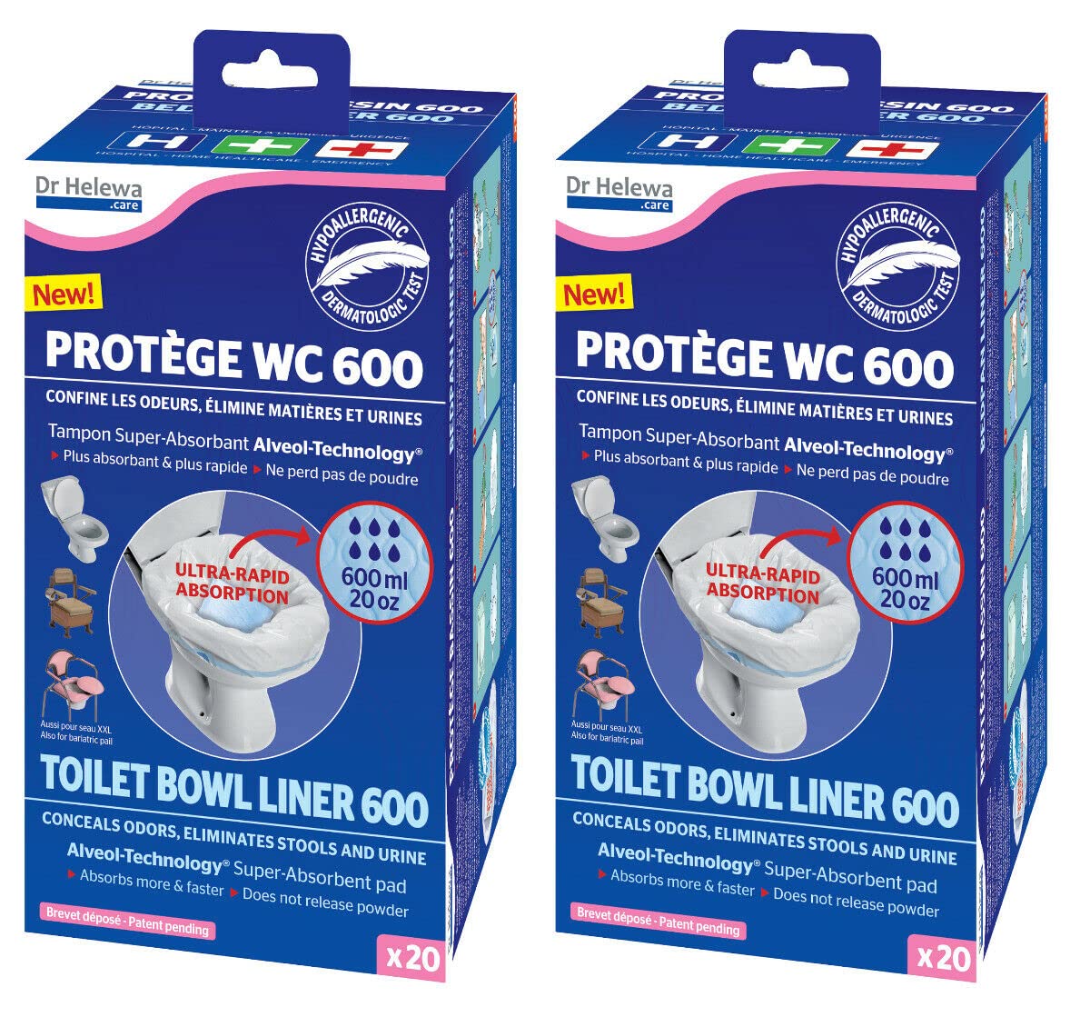 2X Toiletten Beutel Set a. 20 Stück f. Camping - Chemietoilette für Zelt Wohnwagen Wohnmobil Boot Toilette Parkplatz