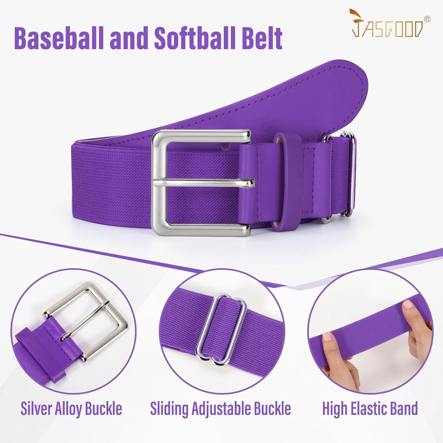 JASGOOD Baseball Socks and Belt Combo Set 3 for Youth Adult Softball Socks and Belt Football Socks for Kids Boys Girls - Image 8