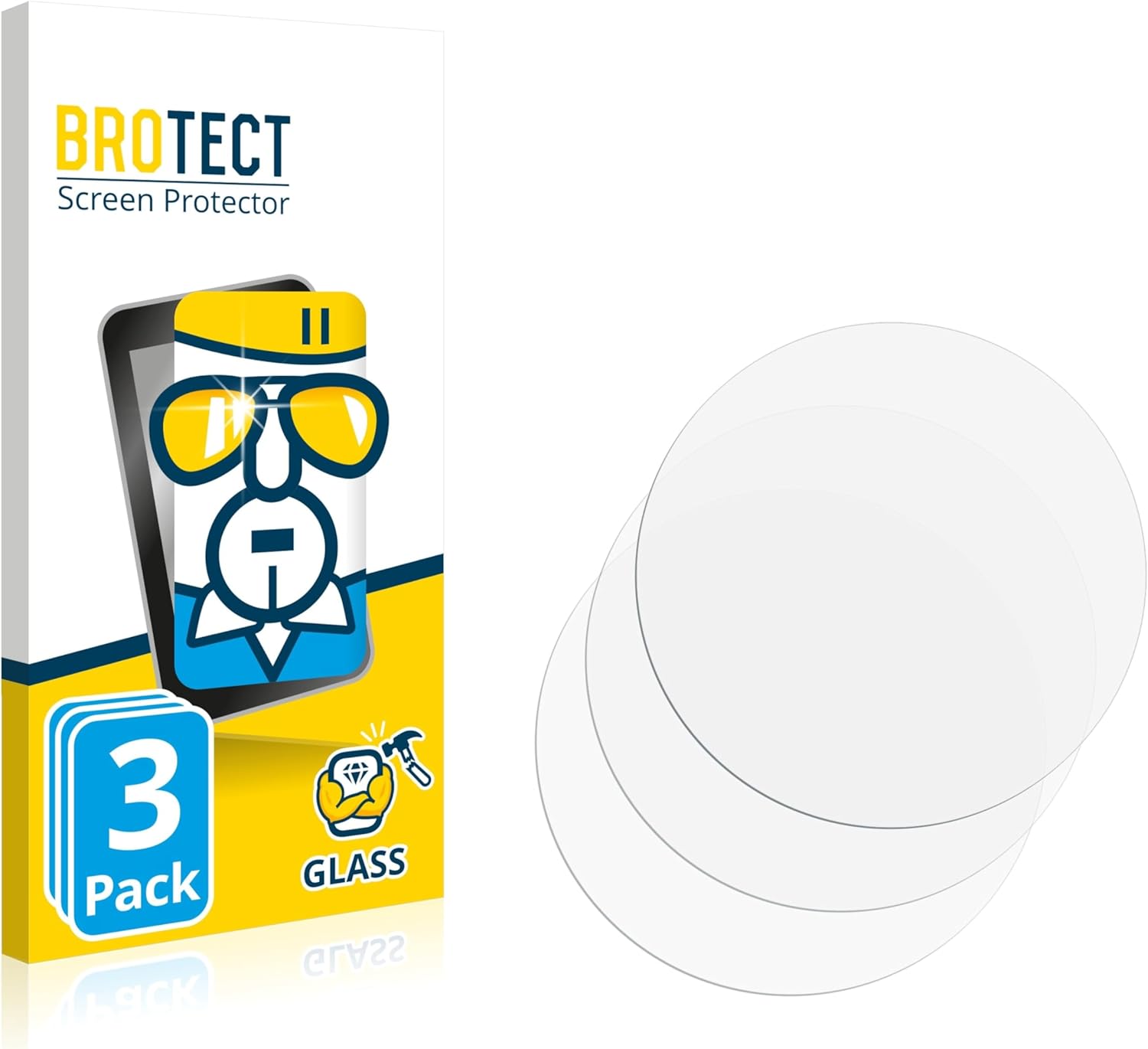 brotect Tempered Glass Screen Protector Compatible with Pasonomi Smartwatch (50mm) (3 Pack) 9H