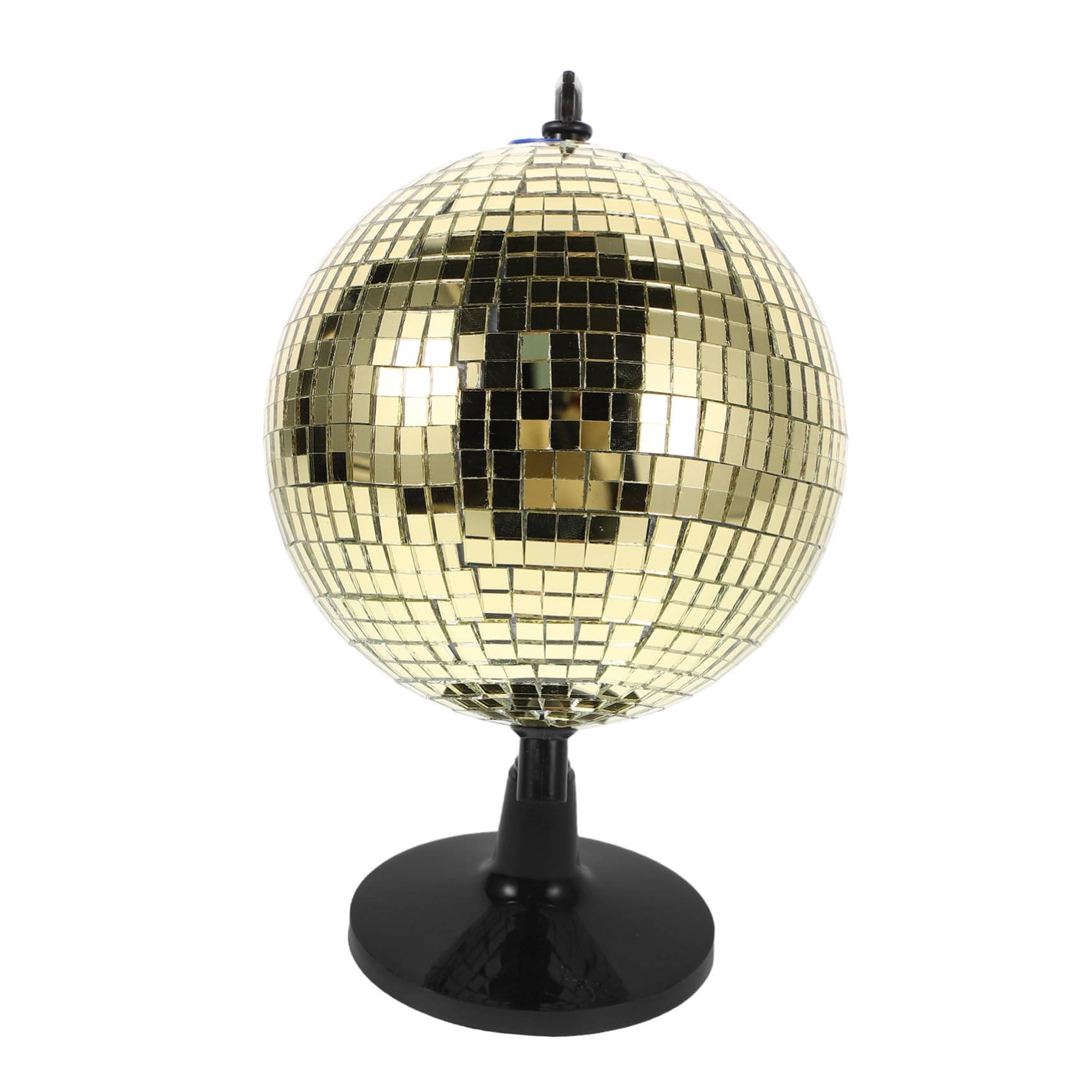 Yardwe Golden Reflective Disco Ball Globe Rotating Educational Home Decor for Office Desk Events Effect Geographical Learning Tool
