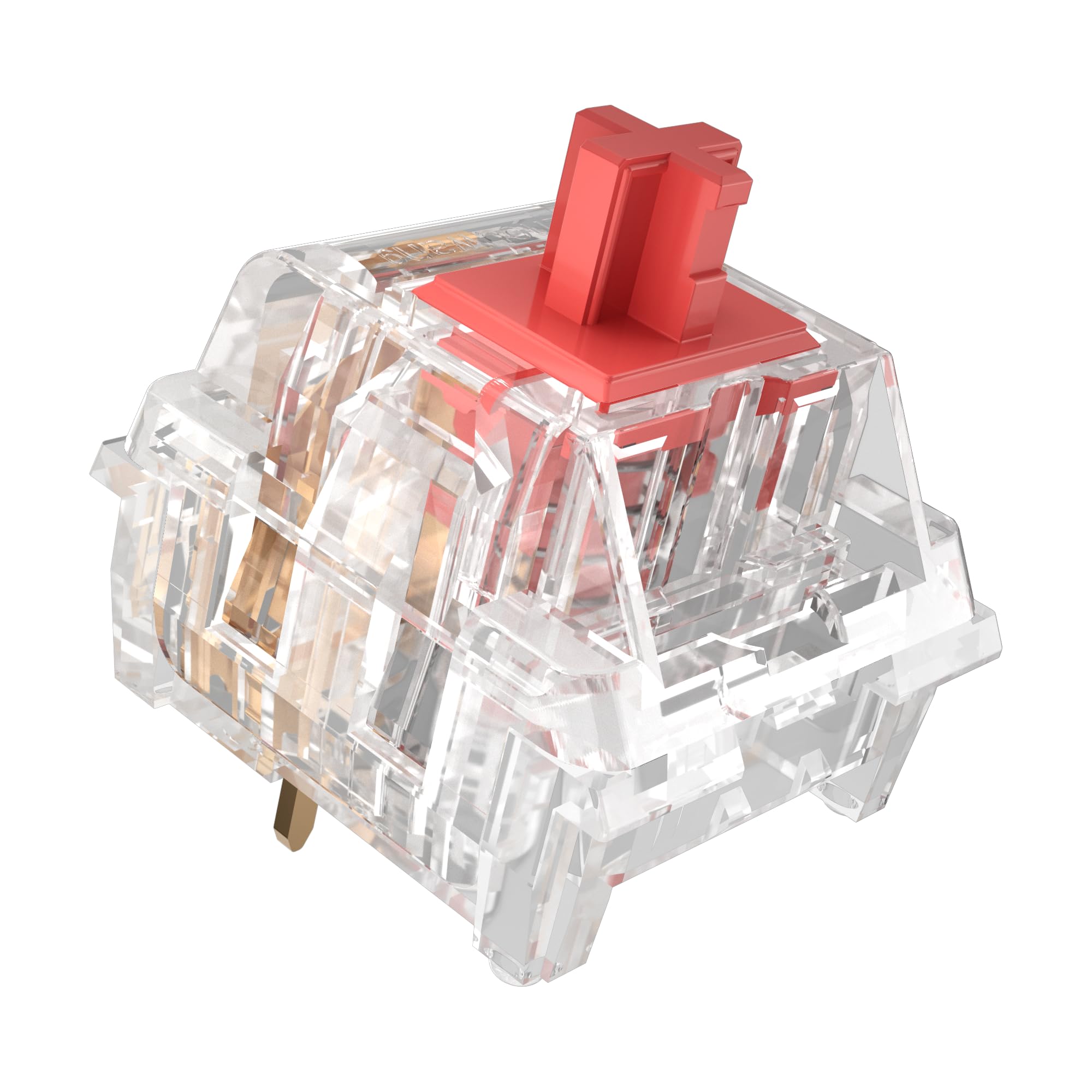 Zjmehty Commutateurs de clavier mécaniques Crystal Red - Commutateurs linéaires 3 broches 50 gf (108 pièces)