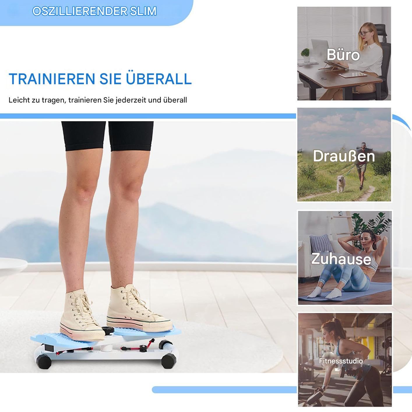 Macchina Per Torsione Della Vita Attrezzo Fitness Con Bande Elastiche Per | Attrezzatura Antiscivolo Per Tonificare Addominali Per Uomo Donna Adulti Adolescenti Gambe Braccia