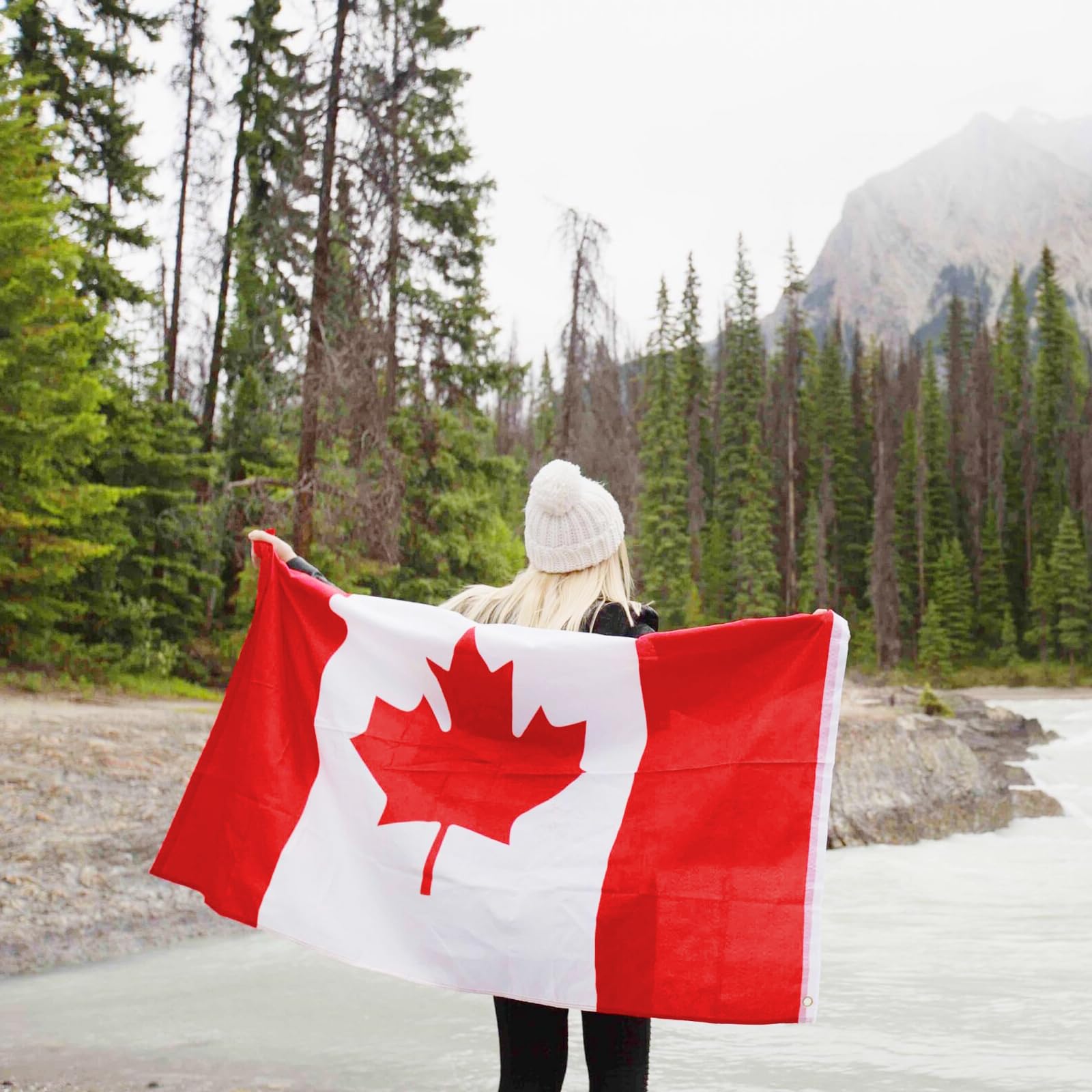 3'x5' Canada Flag - Polyester With Brass Grommets - Outdoor/Indoor Use - Maple Leaf Design