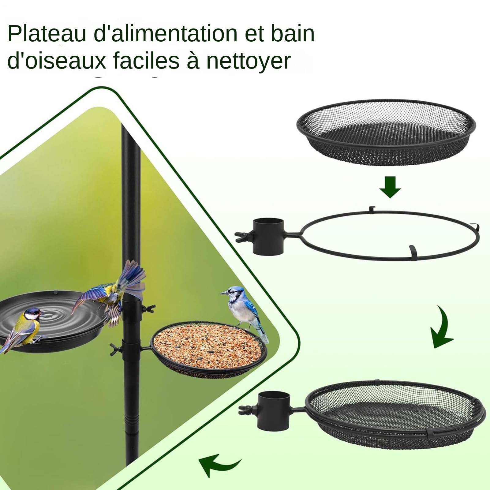 Poteaux À Mangeoire pour Oiseaux - Support en Métal Robuste avec Plateau De d'oiseaux Extérieur 234 Cm Baffle Anti-Écureuils,pour Jardin Terrasse Attirer Les Oi