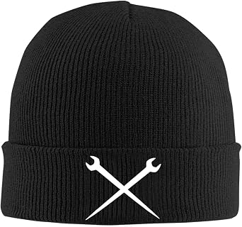 Crewneck Ironworker Crossed Tools Knit Beanie Hat Warm Winter Hats Cuffed Beanies Watch Hat for Men Women