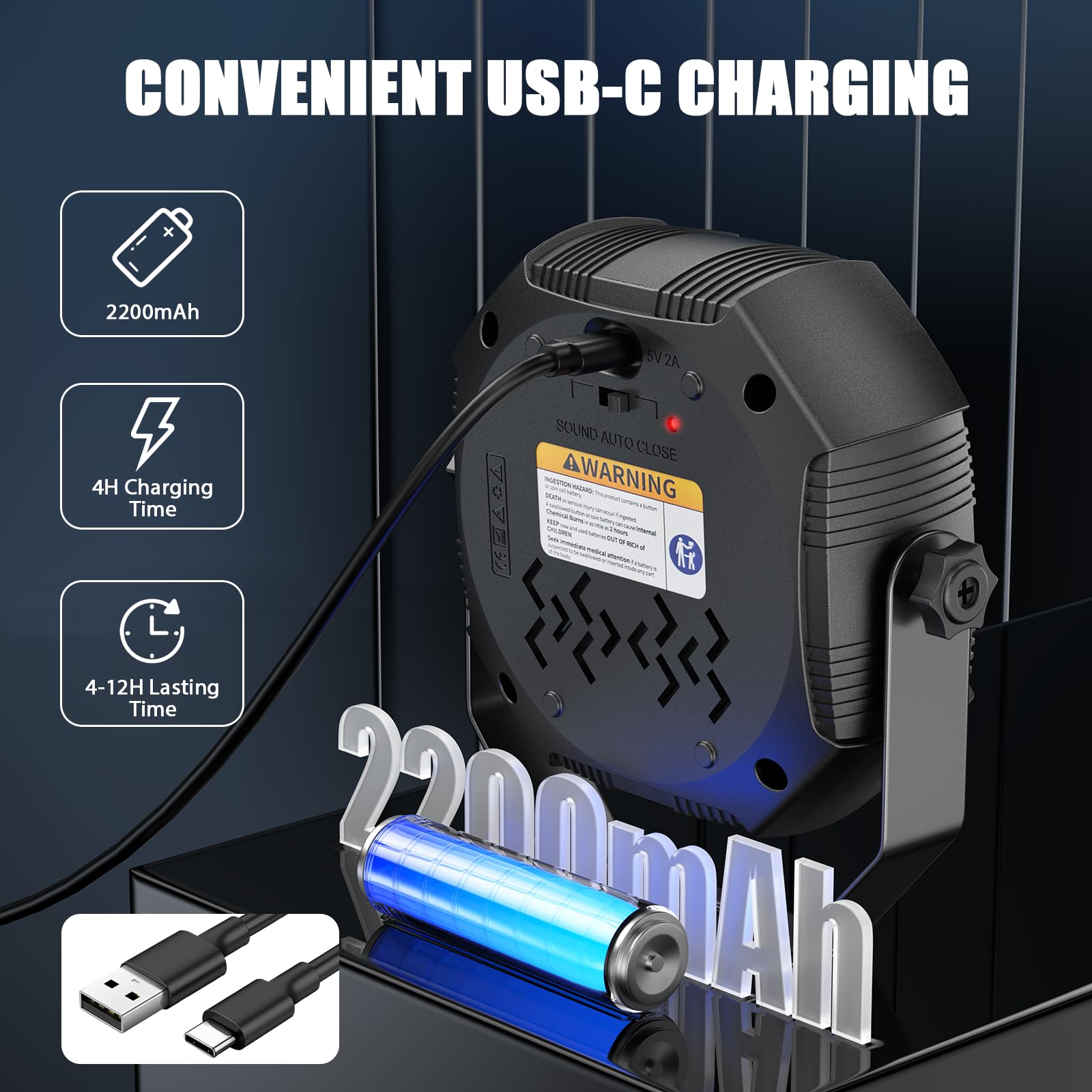 4 pezzi 30W Mini RGBW 60 LED Par faro batteria con telecomando ricaricabile luce de palcoscenico stroboscopica con Modalità Suono/Auto illuminazione luci da discoteca per festa DJ compleanno camera