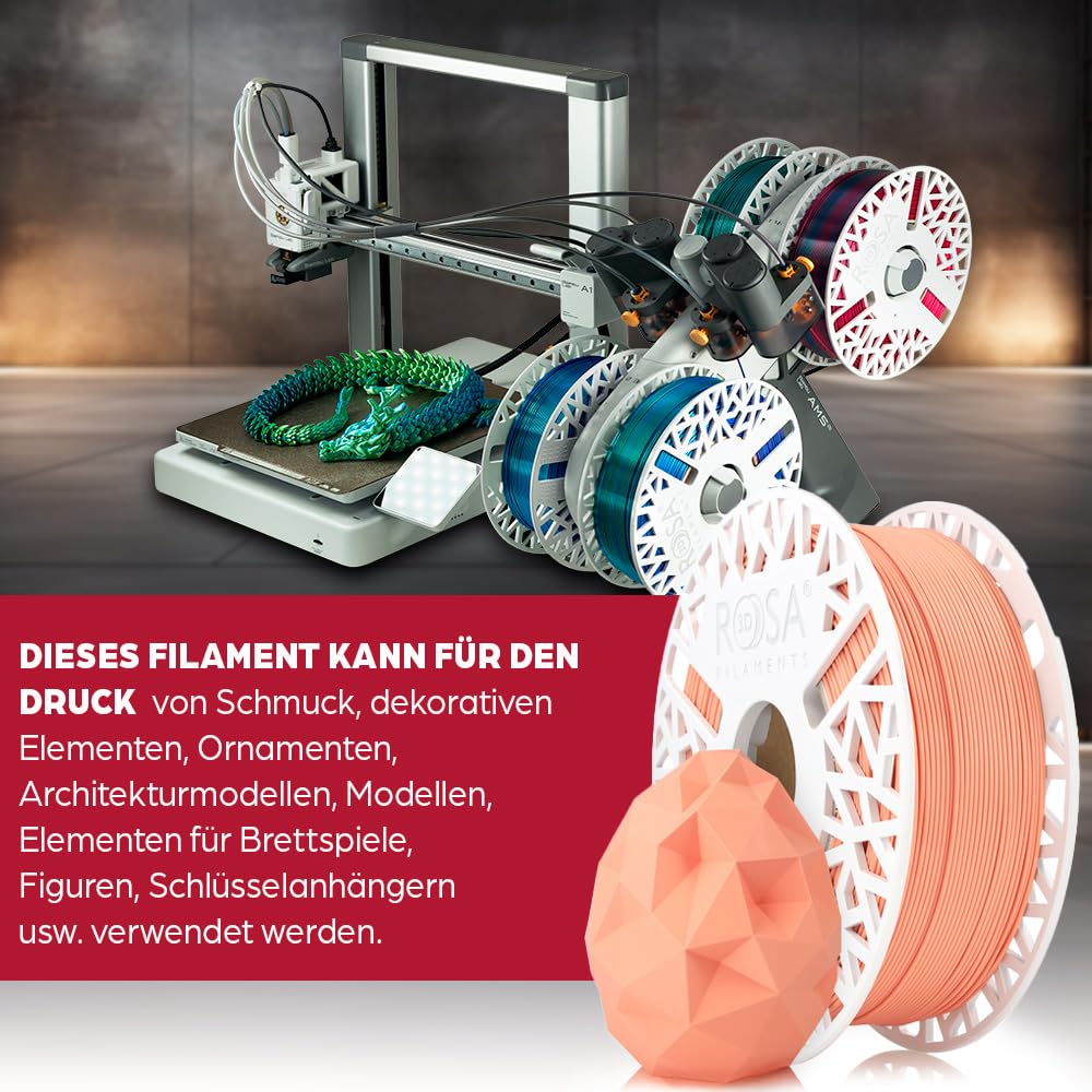 ROSA 3D Zestaw PLA Pastel Filament 1.75 mm do drukarek 3D | Materiały do druku Biodegradowalny lekko matowy filament PLA do drukarek 3D | 6 x Szpula 0,35 kg