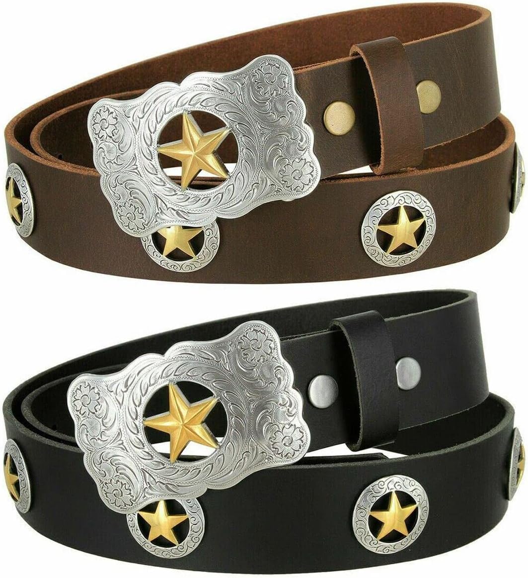 Western cowboy Full Grain Leather Belt 1-1/2"(38mm) Wide- Multiple choices - Image 4