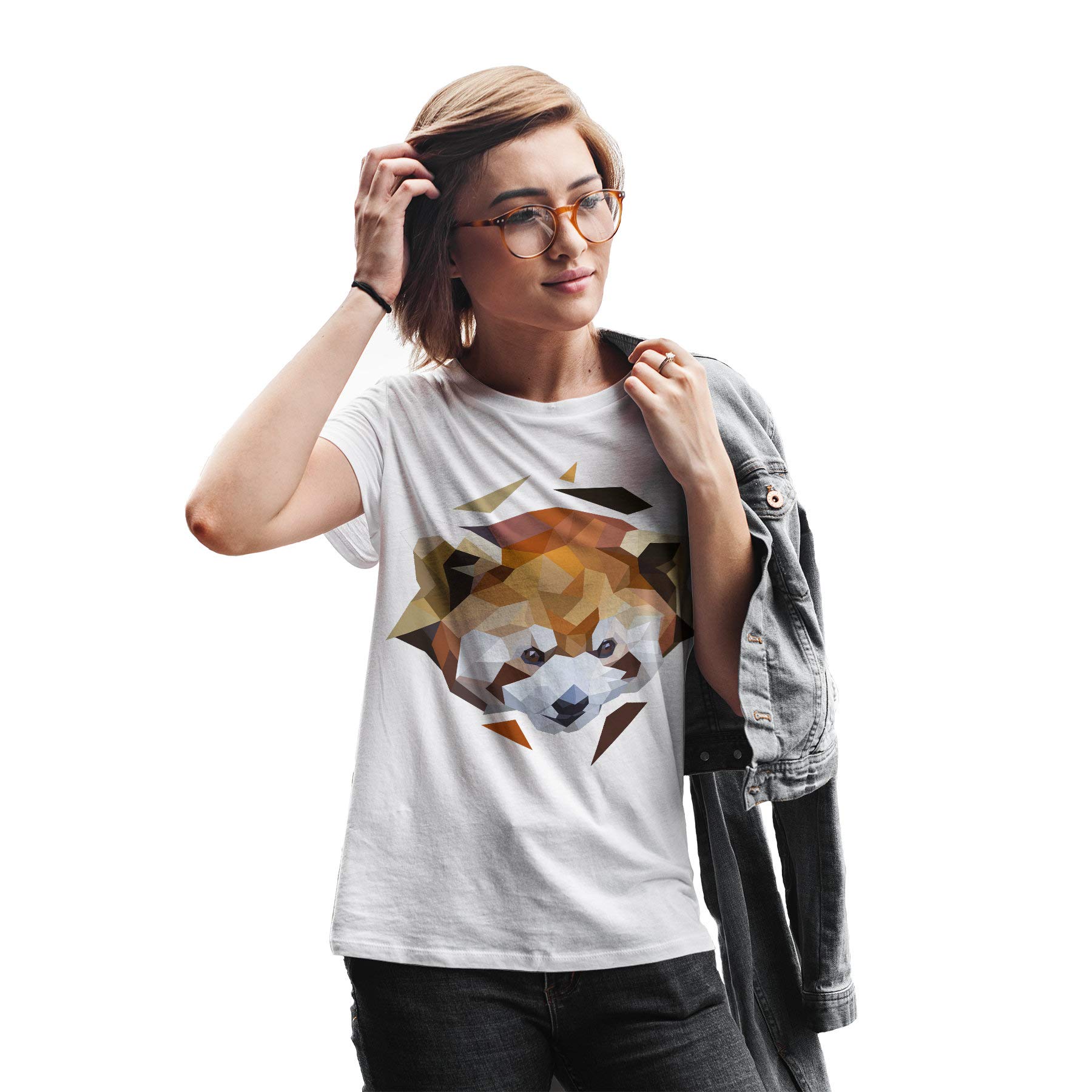 Playera con diseño de Panda roja - Divertida Camiseta para Amante de los Animales - Regalo de Caricatura Kawaii para Mujer - Camiseta con impresión de bebé Gris Gris L