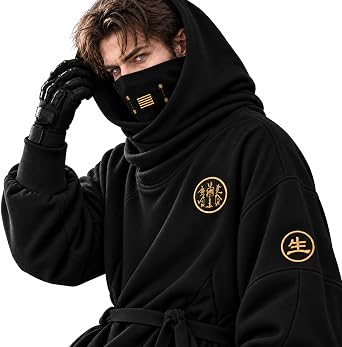 XYXIONGMAO Men's Black Futuristic Techwear Cyberpunk Streetwear Hoodies Japanese Hip Hop Kanji Designer Baggy Hoodie