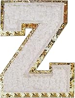 Vista 113 de SPRT - Parches de letras de chenilla universitaria con purpurina, parche de letras blancas para planchar con letras del alfabeto para disfraz