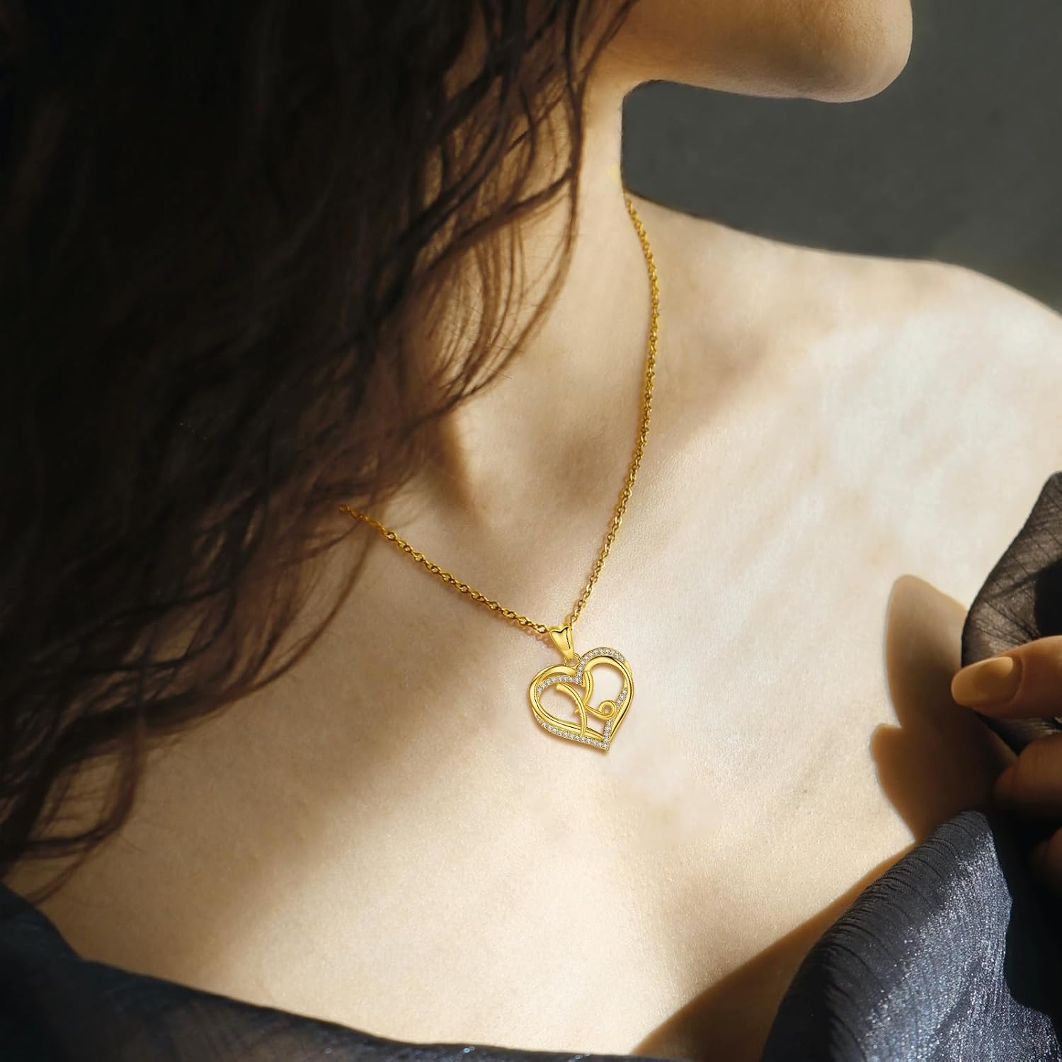 INFUSEU Unique Initial Necklaces for Women Girls Small Heart Letter Jewelry, Meaningful Personalized Gifts - Image 9