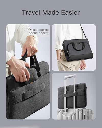 Miniatura 6 de Inateck Bolsa de hombro protectora de 360 para laptop de 15.6 pulgadas, compatible con la mayoría de portátiles de 15 a 15.6 pulgadas, funda de