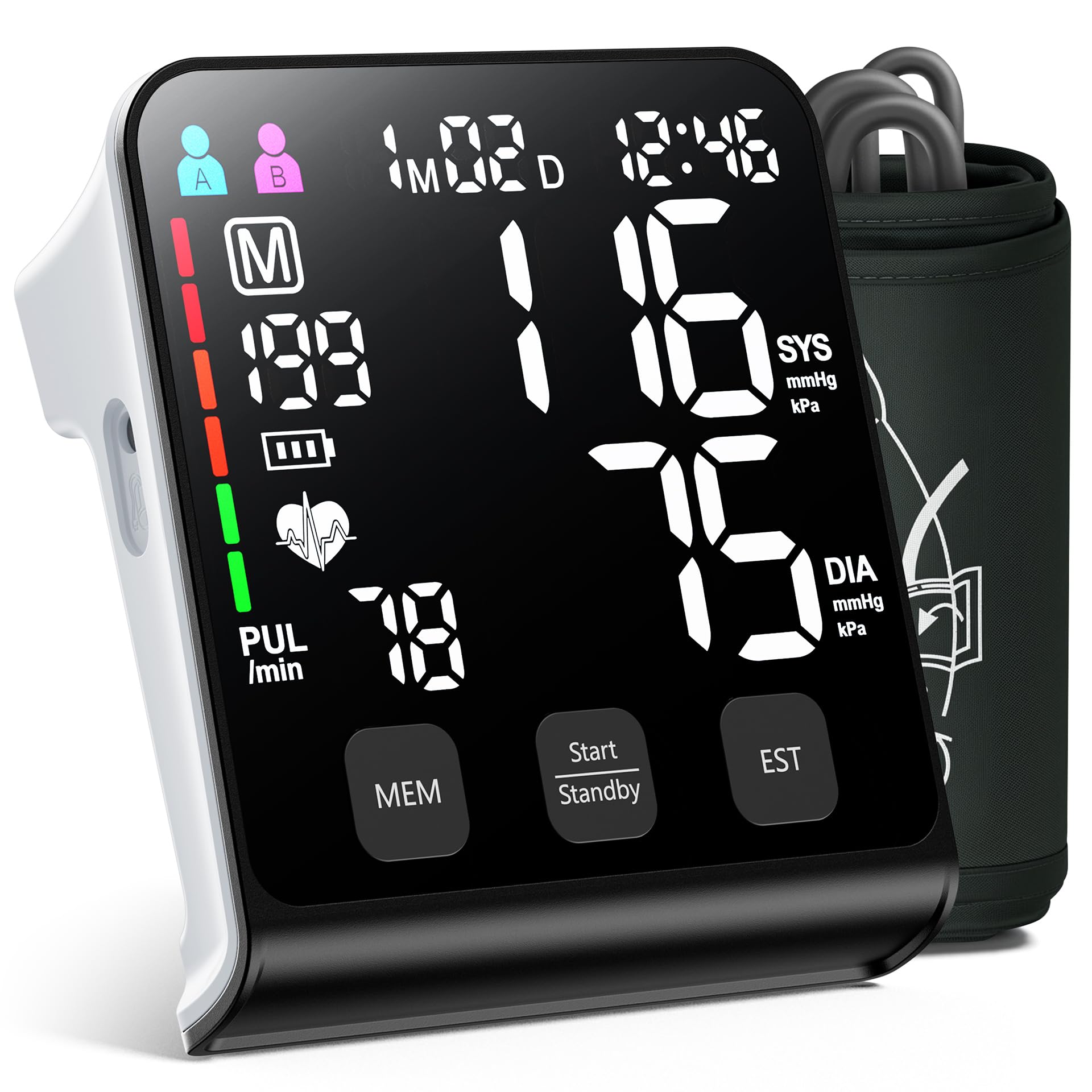 Upper Arm Electronic Blood Pressure Monitor (U80 Series) -Automatic Upper Arm Blood Pressure Monitor,Wide-Range Cuff, Large LED Backlit Display,Accurate Automatic Digital BP Monitor