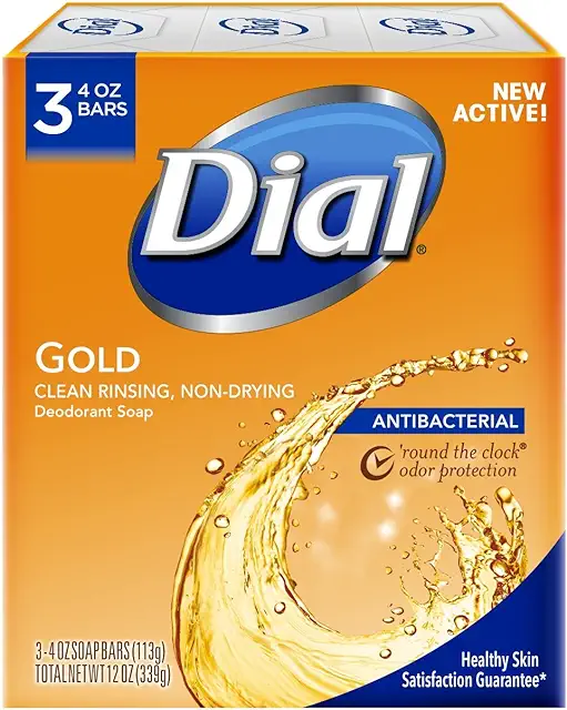 Dove Antibacterial Soap: Gold Deodorant Bar, 4 oz, 3-Pack
