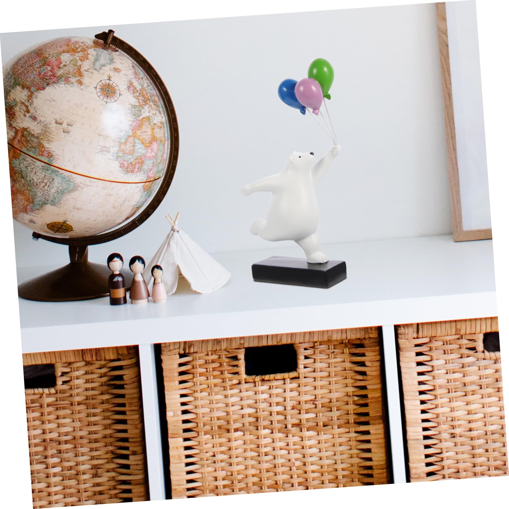 Operitacx Scultura Orso in Resina a Forma di Orso Palloncino per Decorazione da Tavolo e Ornamento per Casa Ufficio Stile Cartone Animato Vivace