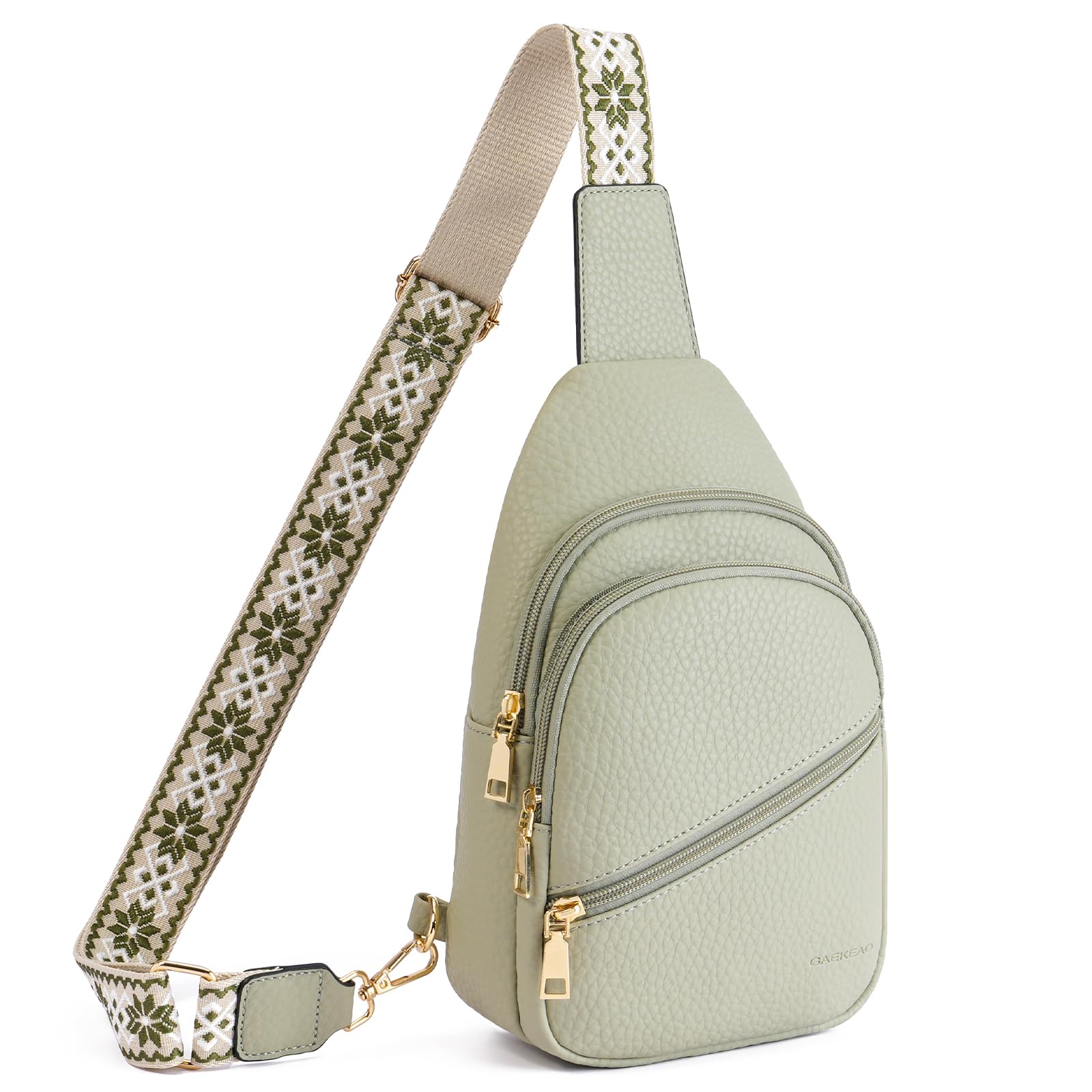 GAEKEAO Sacoche Bandoulière Femme, Sac Banane, Cuir PU Avec Bretelles Réglables, Mini Sac Bandoulière Décontracté Pour Voyage, Randonnée, Shopping Cadeaux Pour Dames