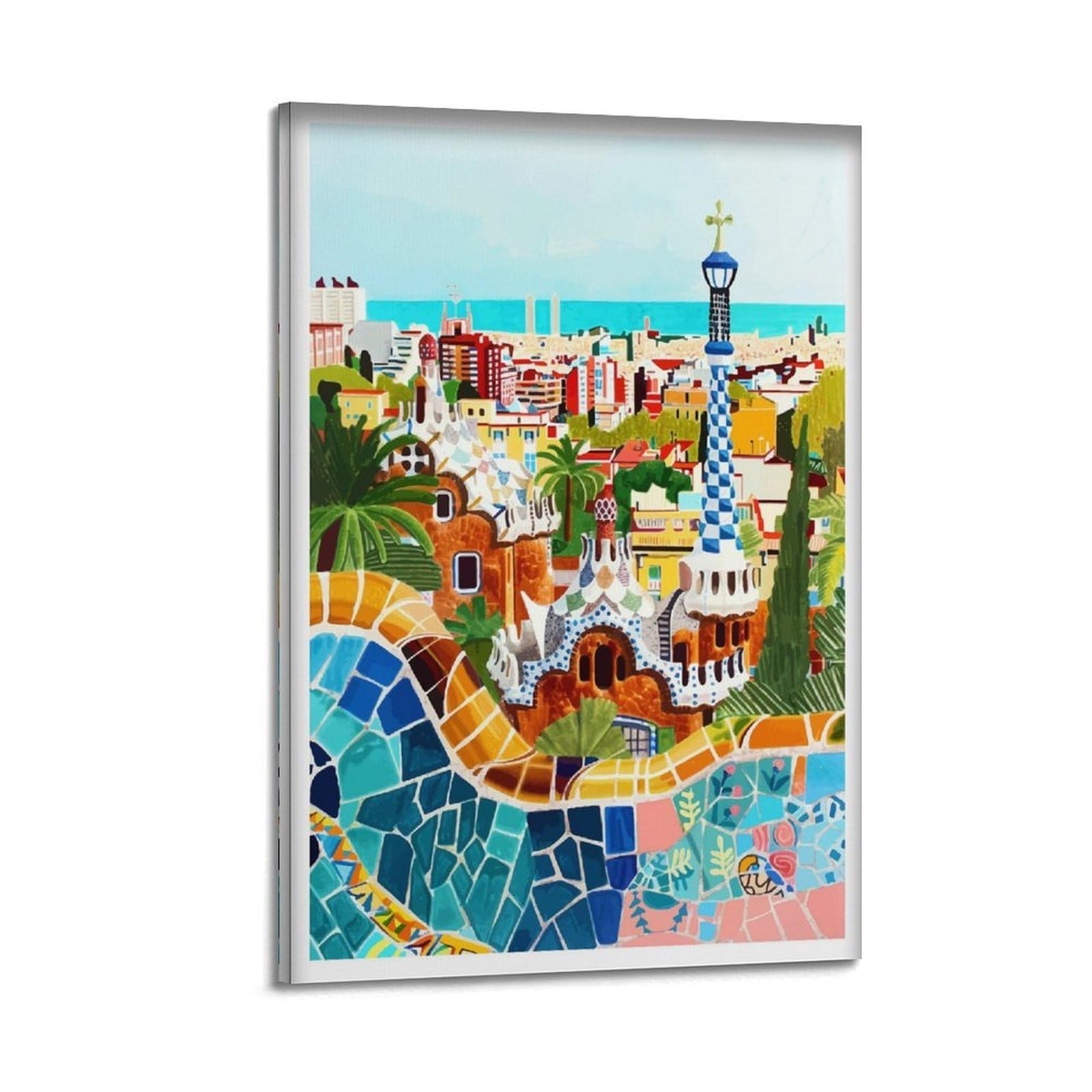 xiaoxiaoshen Barcelona Spain Travel Spanish Lover Canvas Poster Wall Art Prints Room Aesthetic Murals Bedroom And Living Decorations 16x24inch(40x60cm)