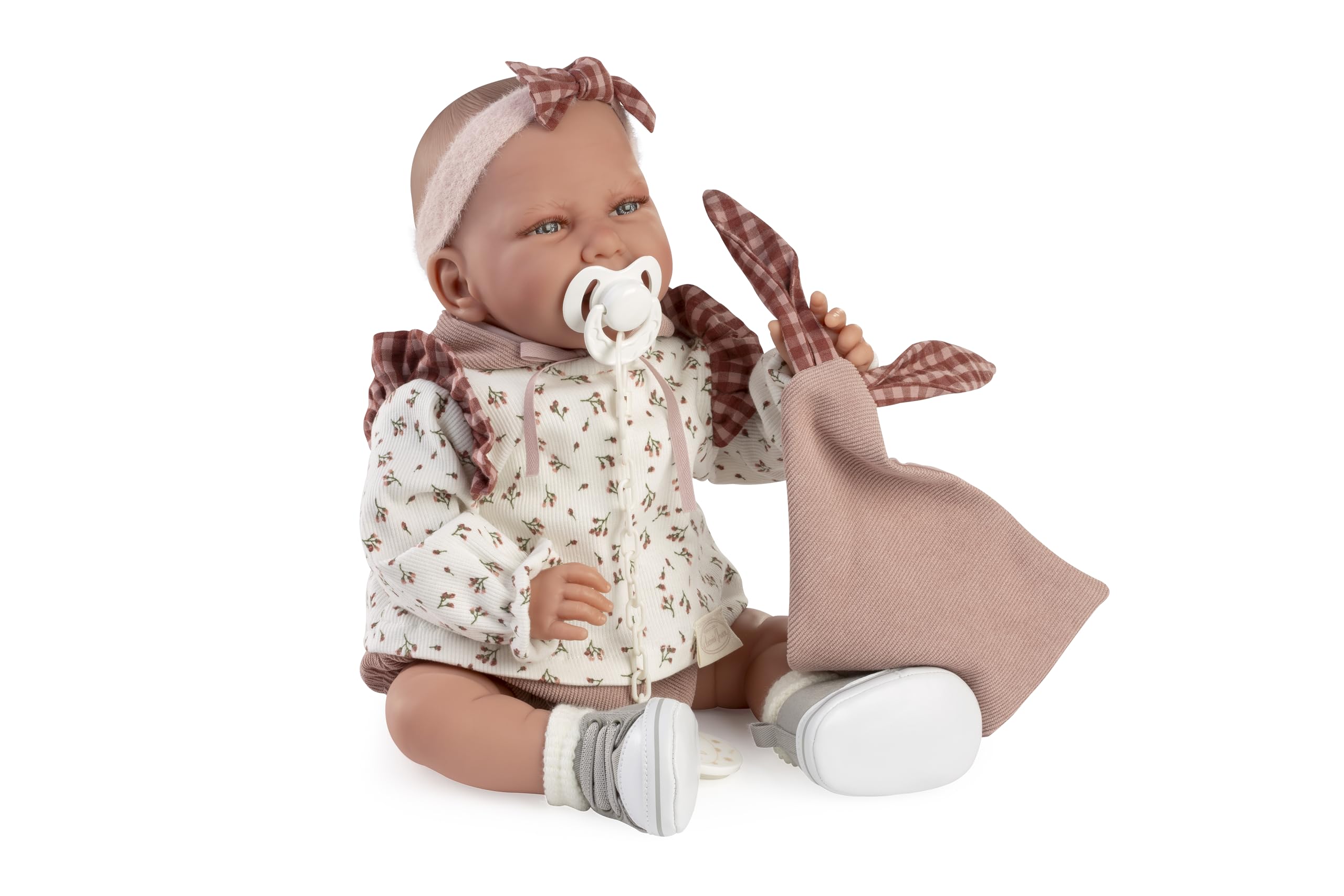 Muñecas Antonio Juan Recién Nacida Carla con Vestido Doudou, Muñeca Realista 42 cm, con Accesorios y Chupete