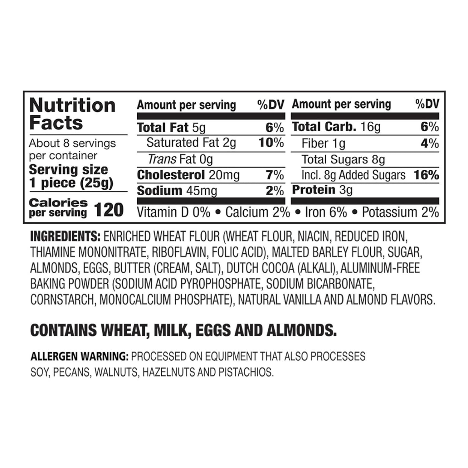 DeLallo Chocolate Almond Biscotti Cookies, Twice-Baked Authentic Italian Recipe, All Natural Tuscany Biscuits with Rich Cocoa and Sweet Almonds, Non-GMO 7 oz Box, (4 Pack)