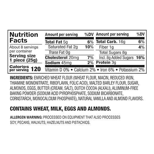 Miniatura 2 de DeLallo Galletas de biscotti de chocolate italiano con almendras pequeñas, 7 onzas, paquete de 4