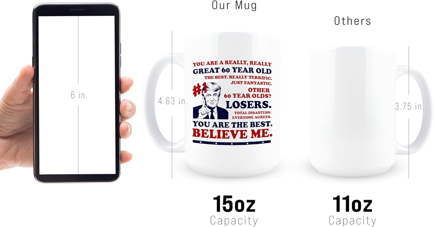 Hogg Best 60 Year Old Ever Mug, 15 oz Ceramic Coffee Mug, 60th Birthday Gifts, Funny Birthday Gift for Men and Women, Funny Coffee Cups - Image 4
