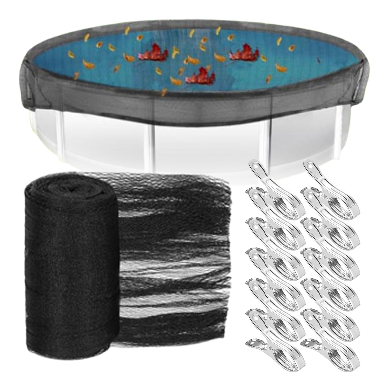 Cubierta de piscina segura con 12 grapas | Red de agua para protección solar | Ideal para mascotas y niños | Jacuzzi exterior e interior, jardín, hogar, uso comercial