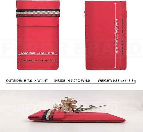 Miniatura 2 de Funda de fieltro para teléfono  Funda protectora de fieltro suave, bolsa de bolsillo para tarjetas de teléfono celular, bolígrafos de efectivo,