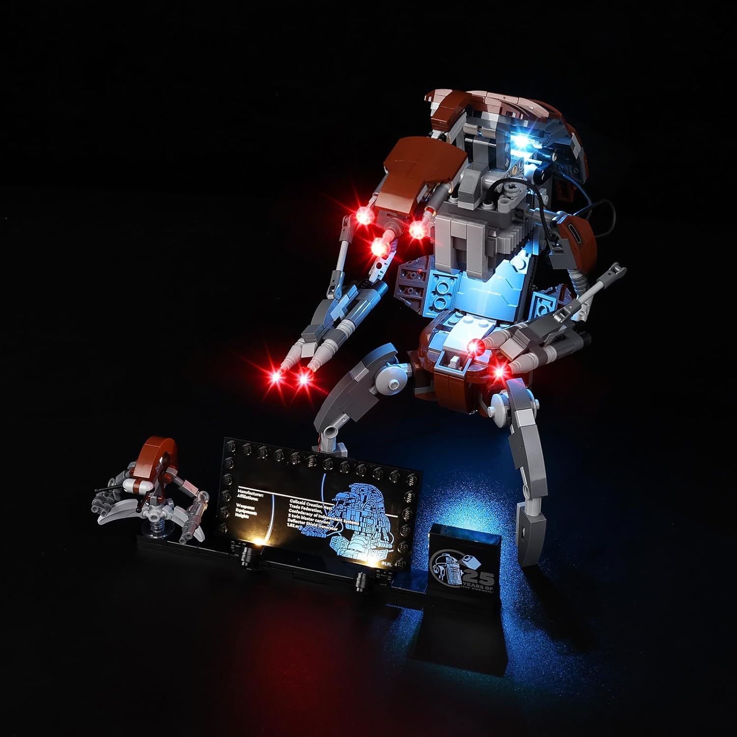 Kyglaring LED Light Kit Compatible with Lego Droideka 75381 Building Blocks, Upgraded Lighting Accessories for 75381 Model Set, Lights Only (Model Not Included), Stand Version